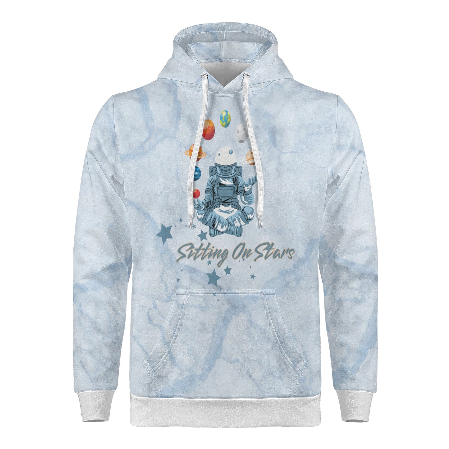 Sitting On Stars Blue Chill Mens Hoodie