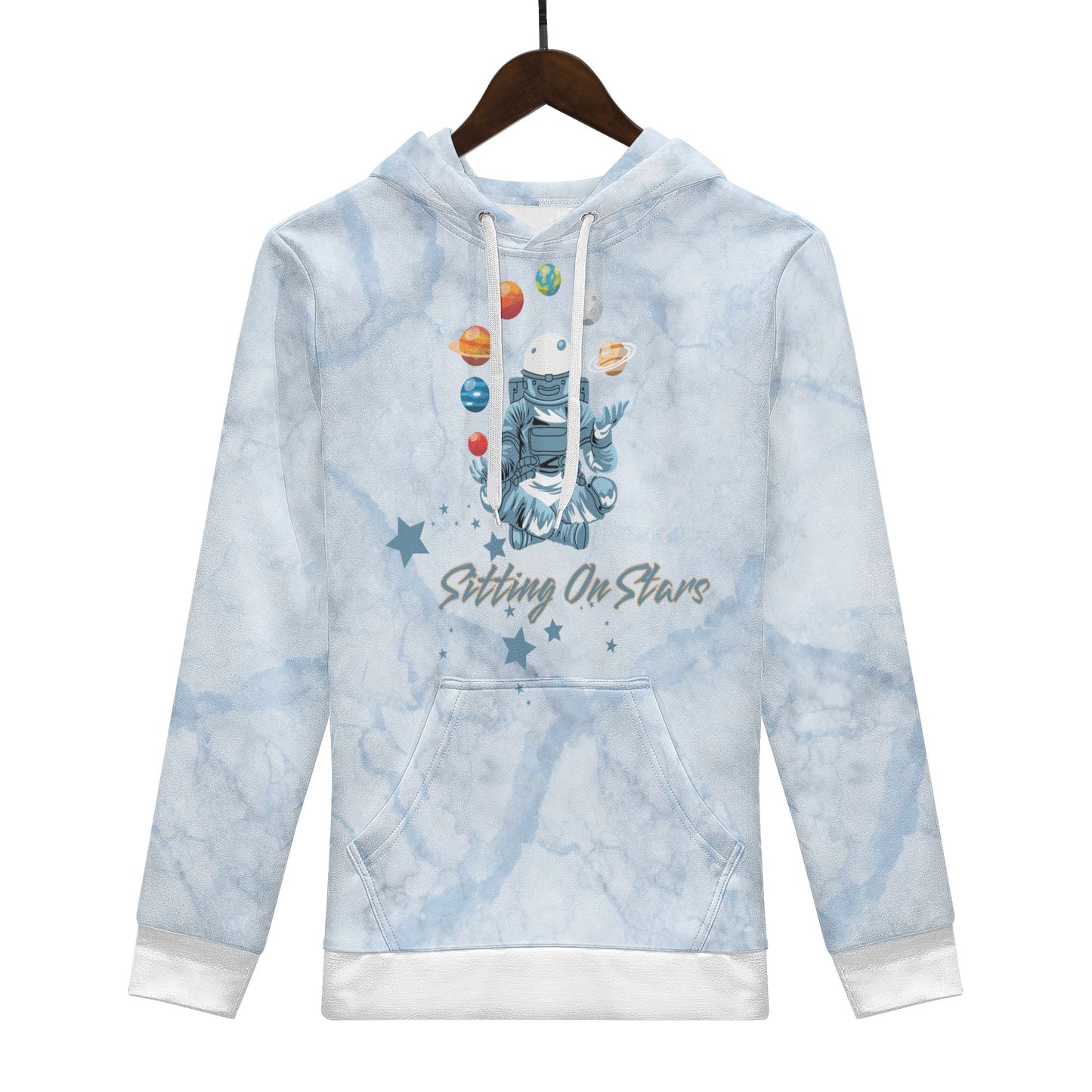 Sitting On Stars Blue Chill Mens Hoodie