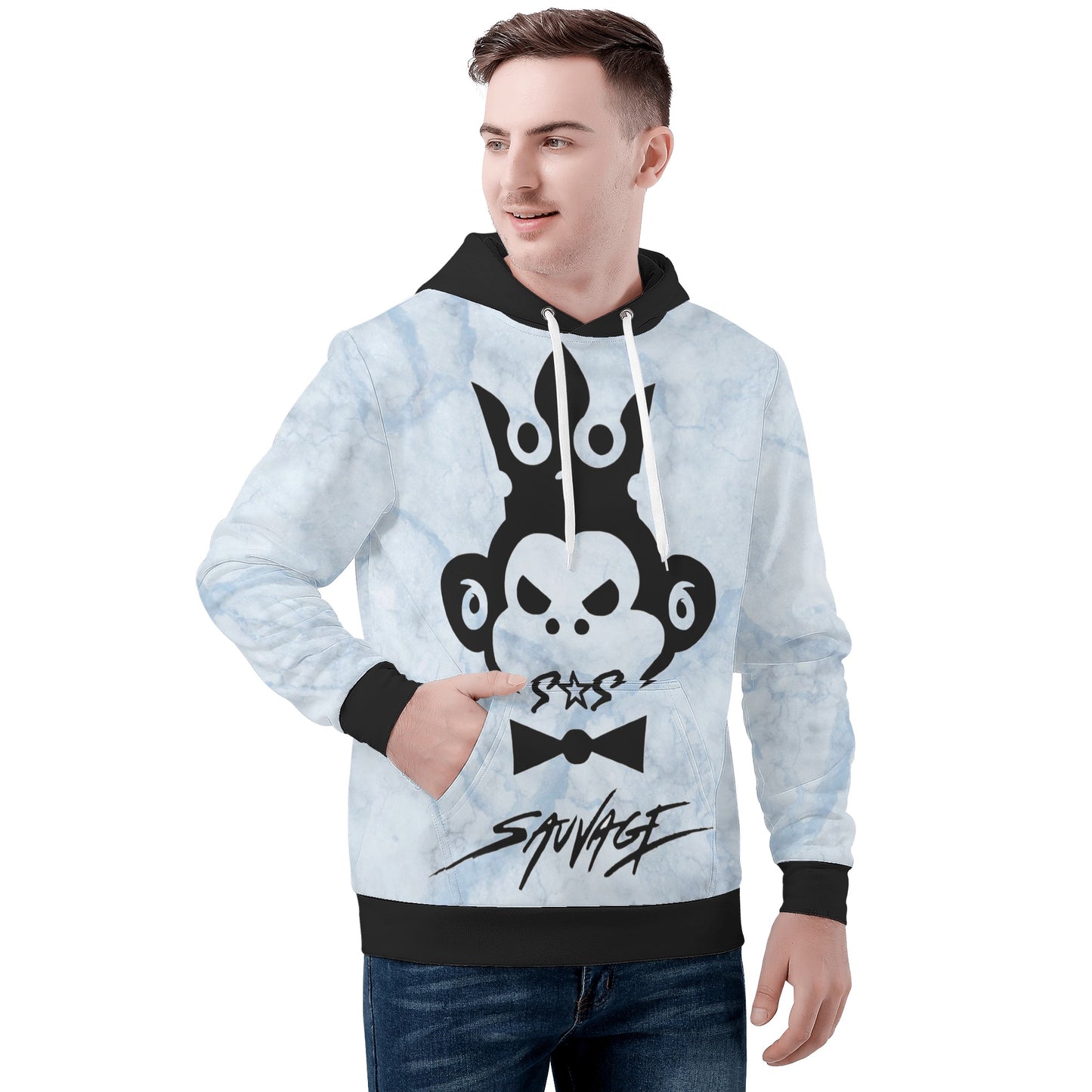 Savauge Gorilla Blue Chill Mens Hoodie