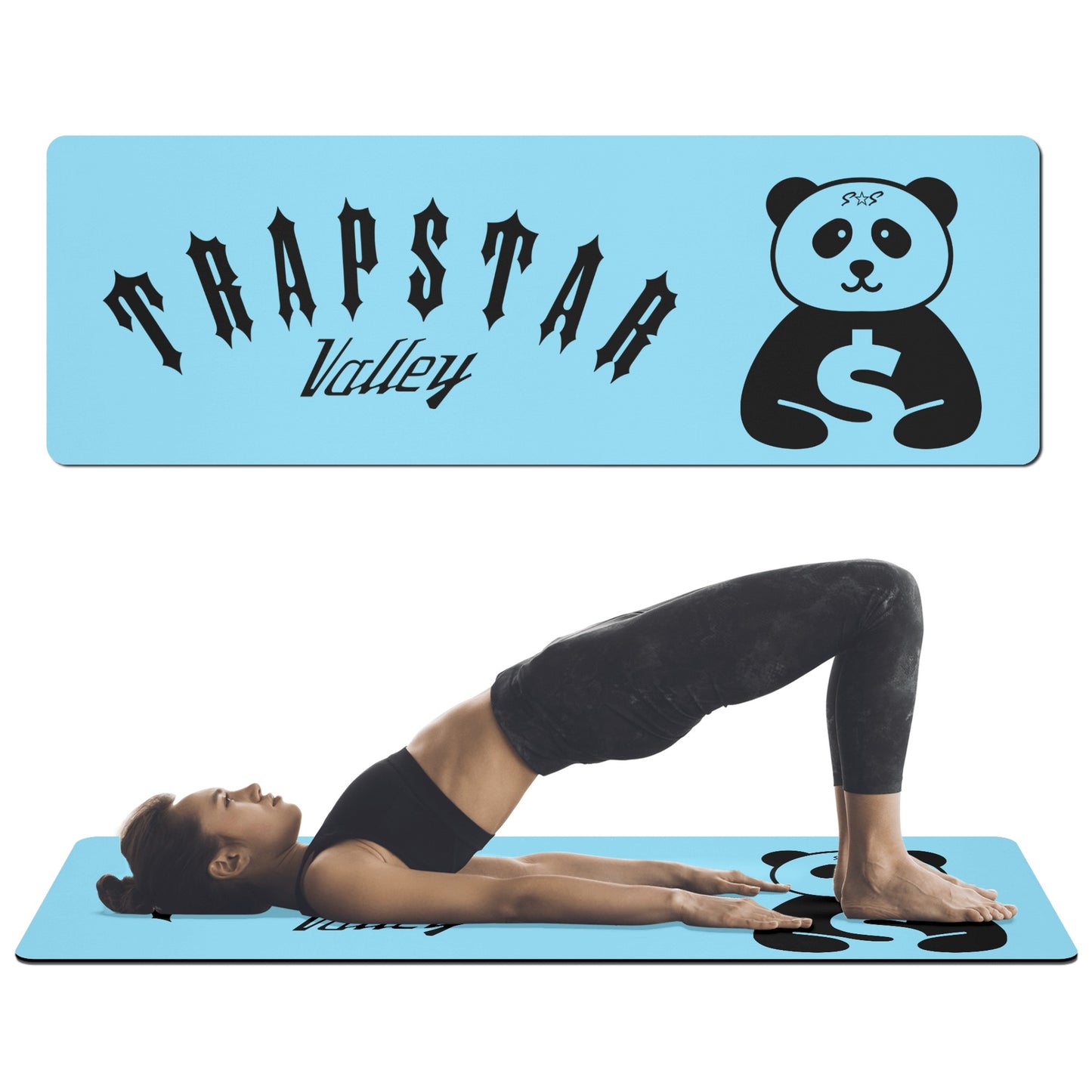 Trap Star Valley 1.0  SkyBlue/Blk 4mm Rubber Yoga Mat