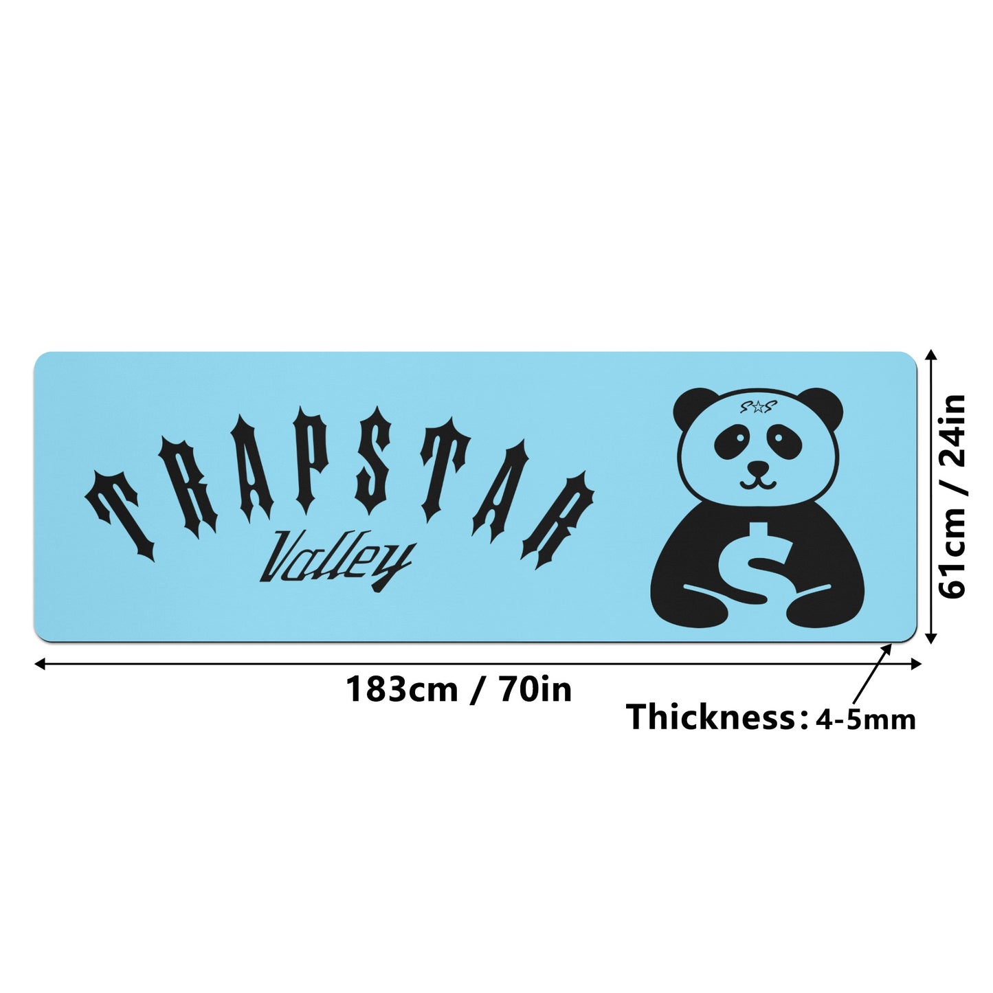 Trap Star Valley 1.0  SkyBlue/Blk 4mm Rubber Yoga Mat