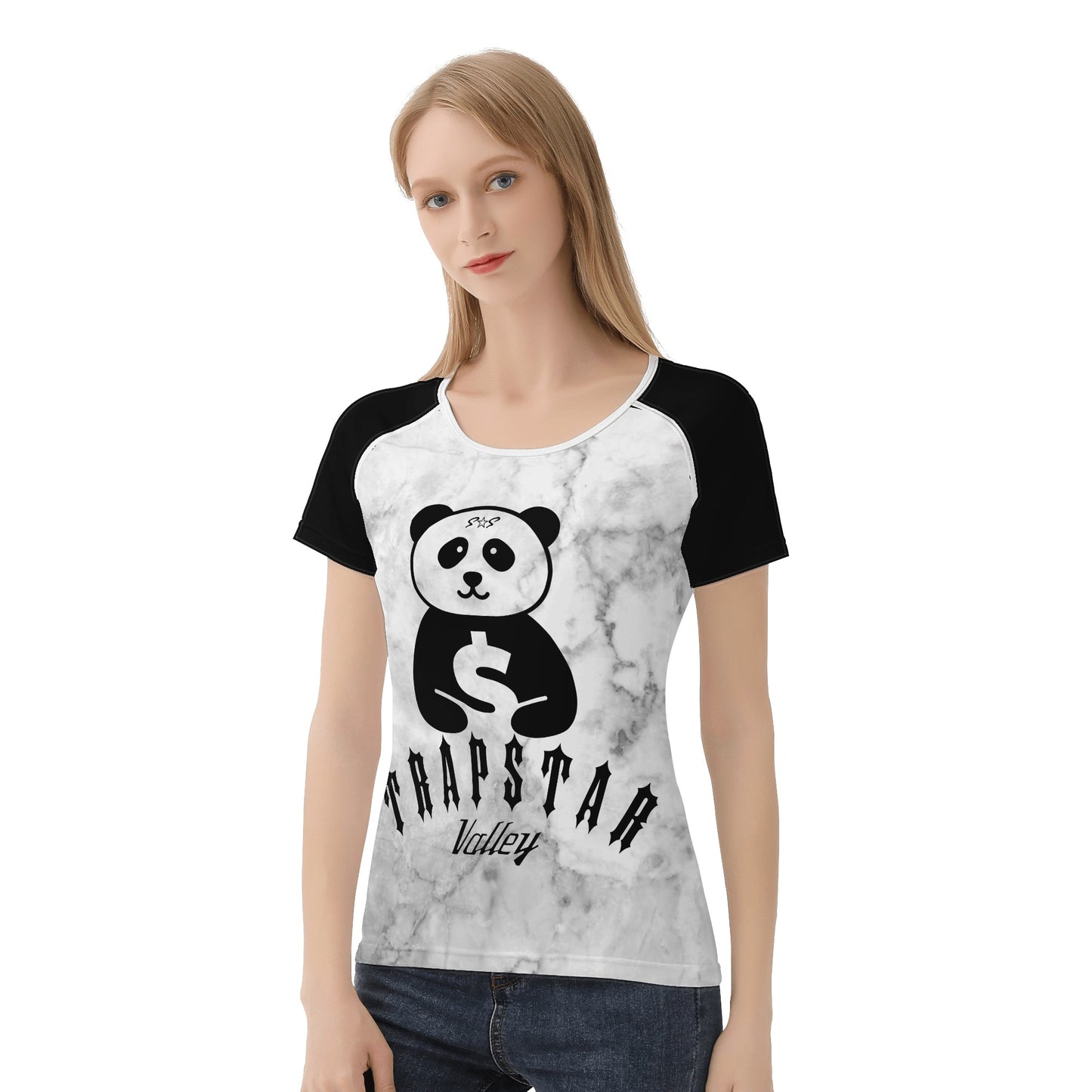 Trap Star Valley 1.0 Panda Smoke Grey/Blk Womens T shirt