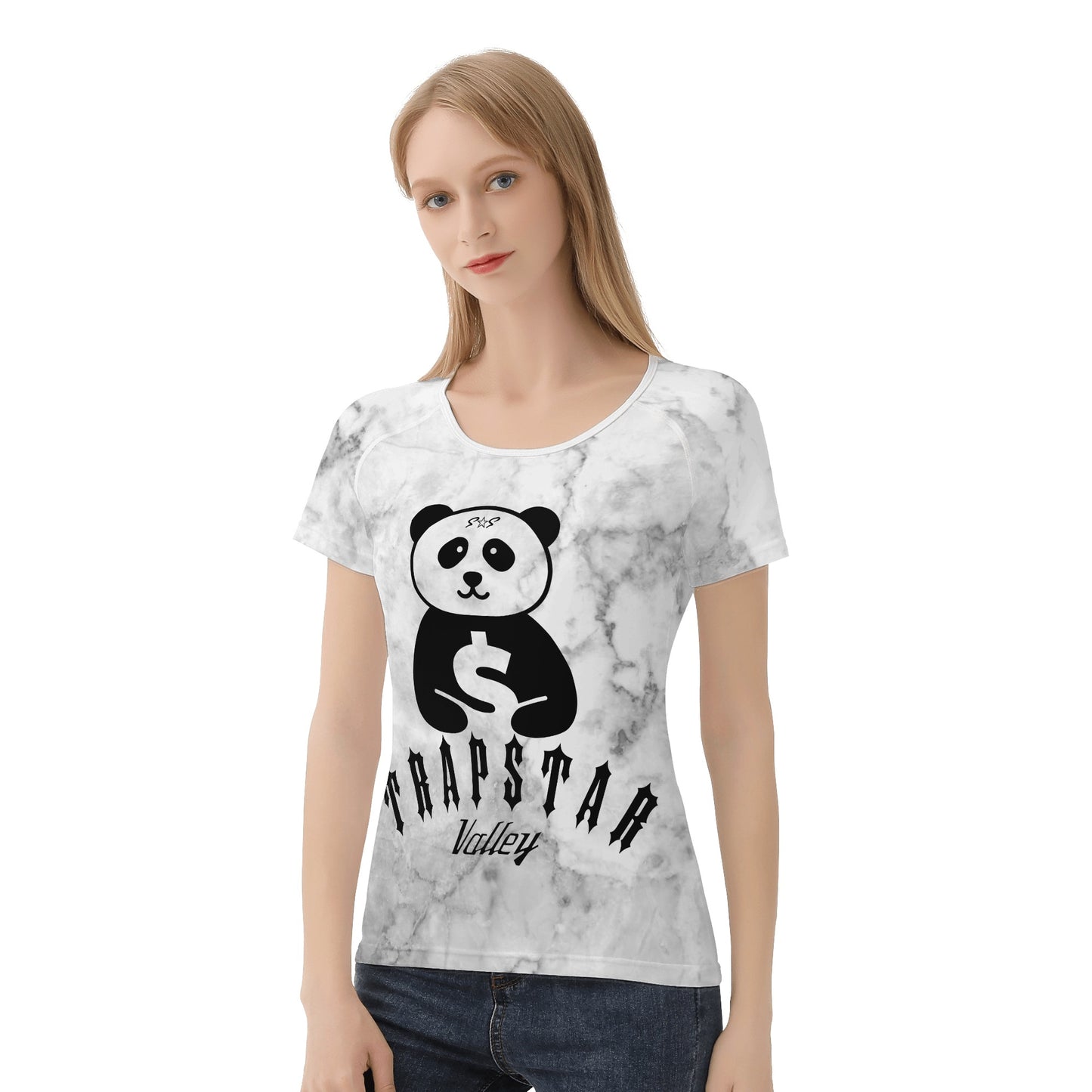 Trap Star Valley Panda 1.0 White/ Smoke Grey Womens T shirt