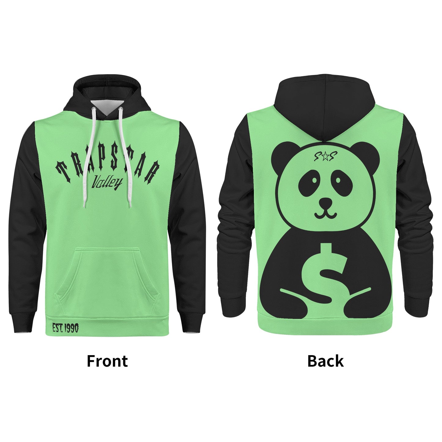 Trap Star Valley Panda 1.0 Mint Green Mens Hoodie