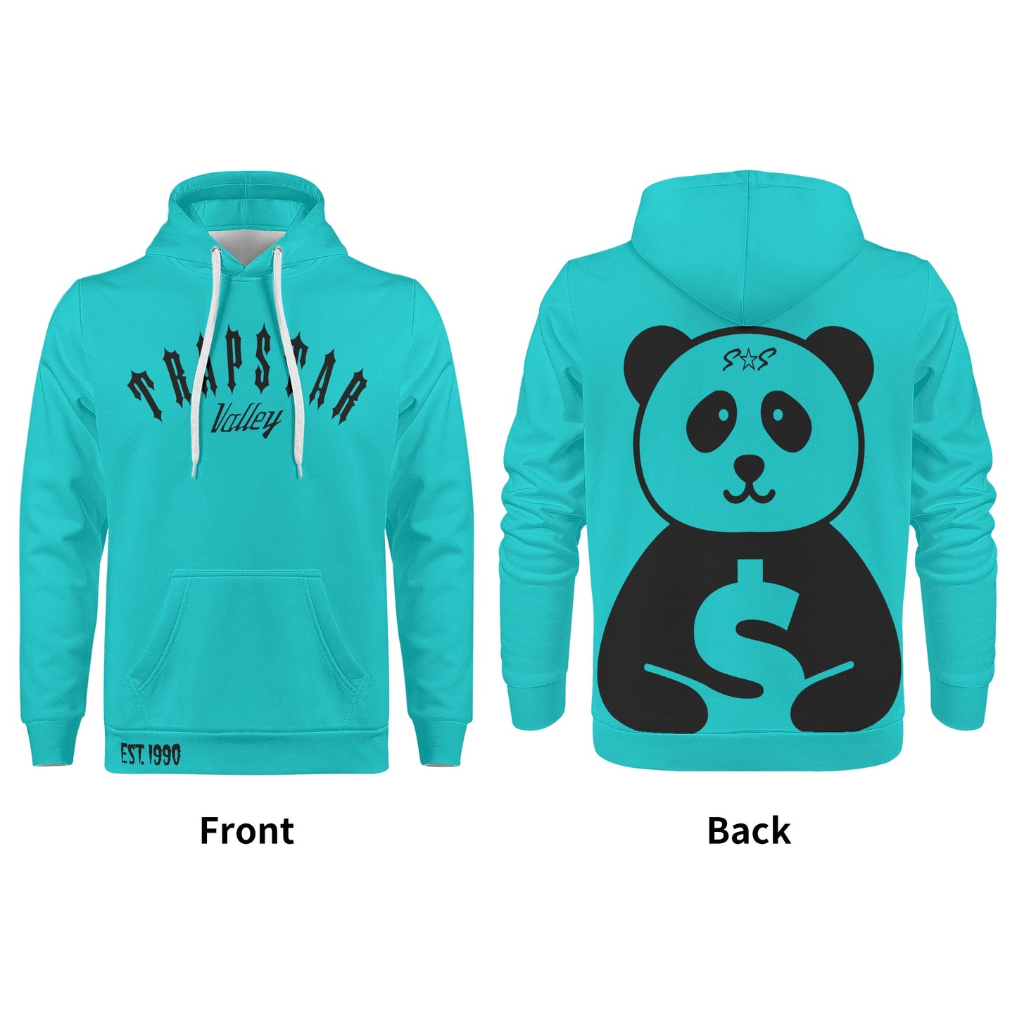 Trap Star Valley Panda 1.0 Turquoise Mens Hoodie