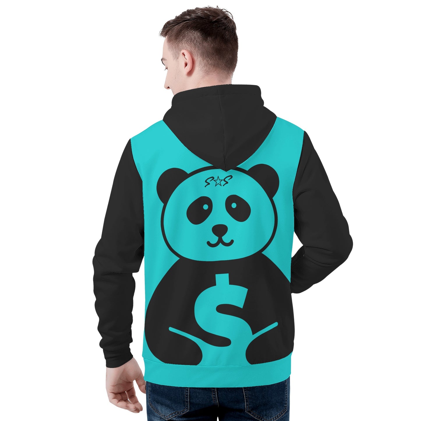 Trap Star Valley Panda Turquoise/Blk Mens Hoodie