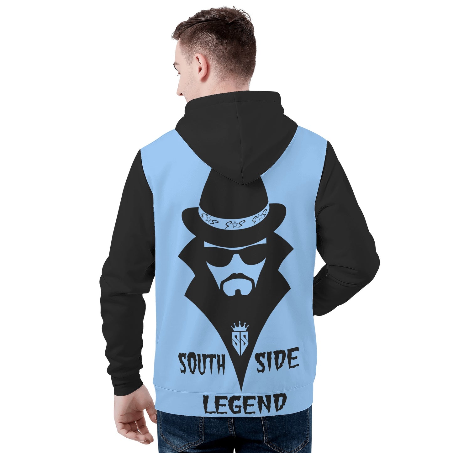 Trap Star Valley 3.0 SkyBlue/Blk Mens Hoodie