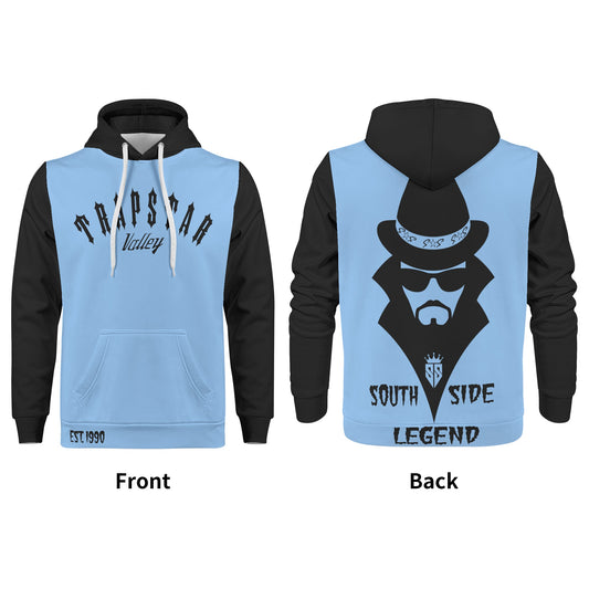 Trap Star Valley 3.0 SkyBlue/Blk Mens Hoodie