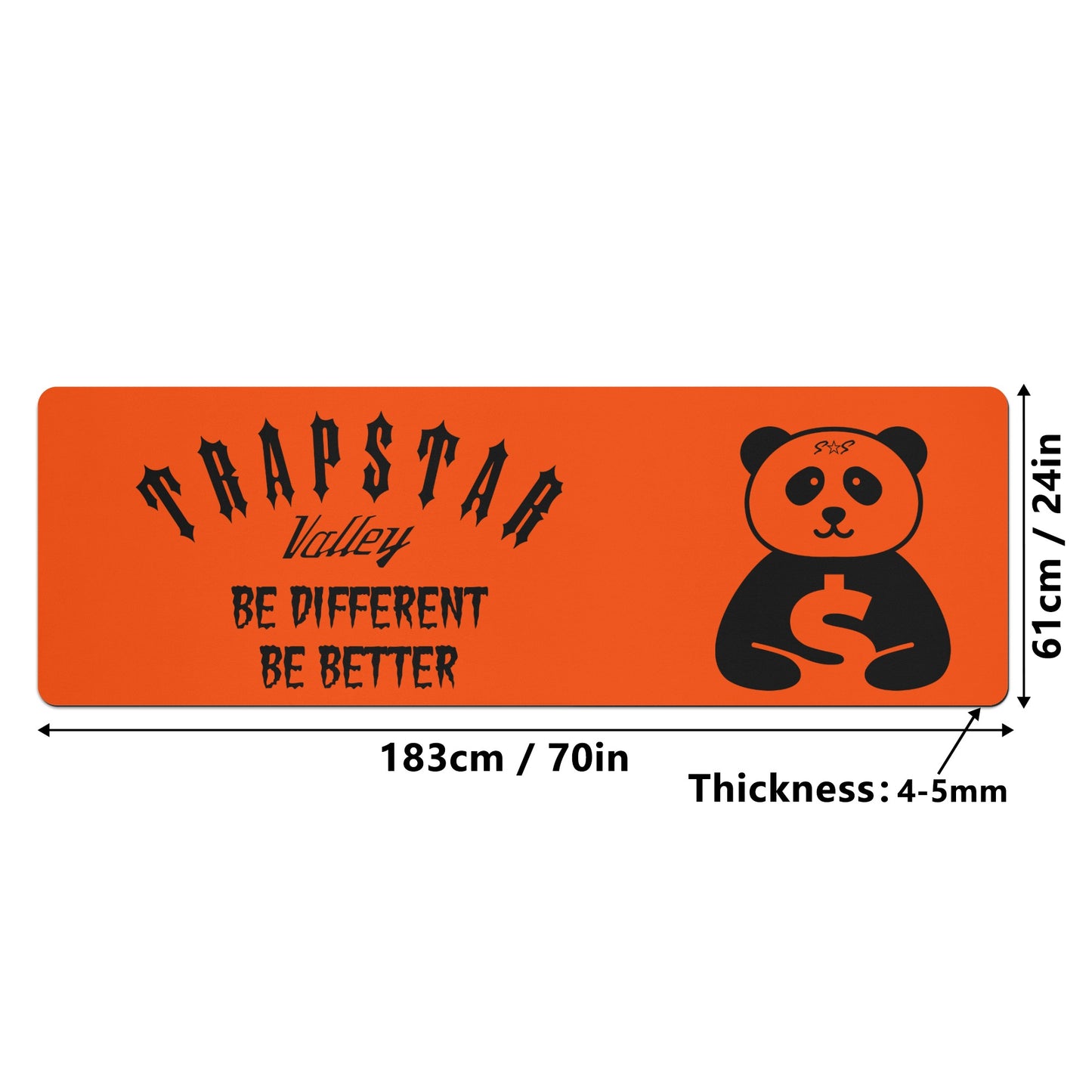 Trap Star Valley Panda 1.0 Dark Orange 4mm Rubber Yoga Mat