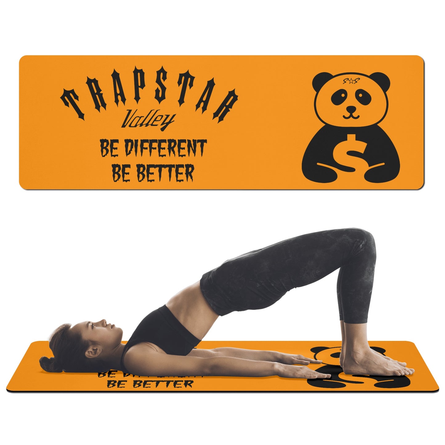 Trap Star Valley Panda 1.0 Orange 4mm Rubber Yoga Mat