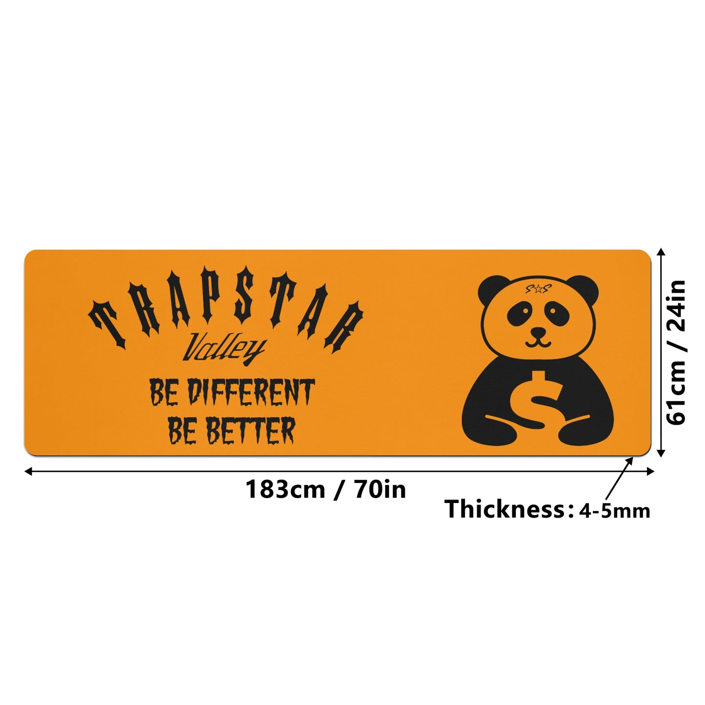 Trap Star Valley Panda 1.0 Orange 4mm Rubber Yoga Mat