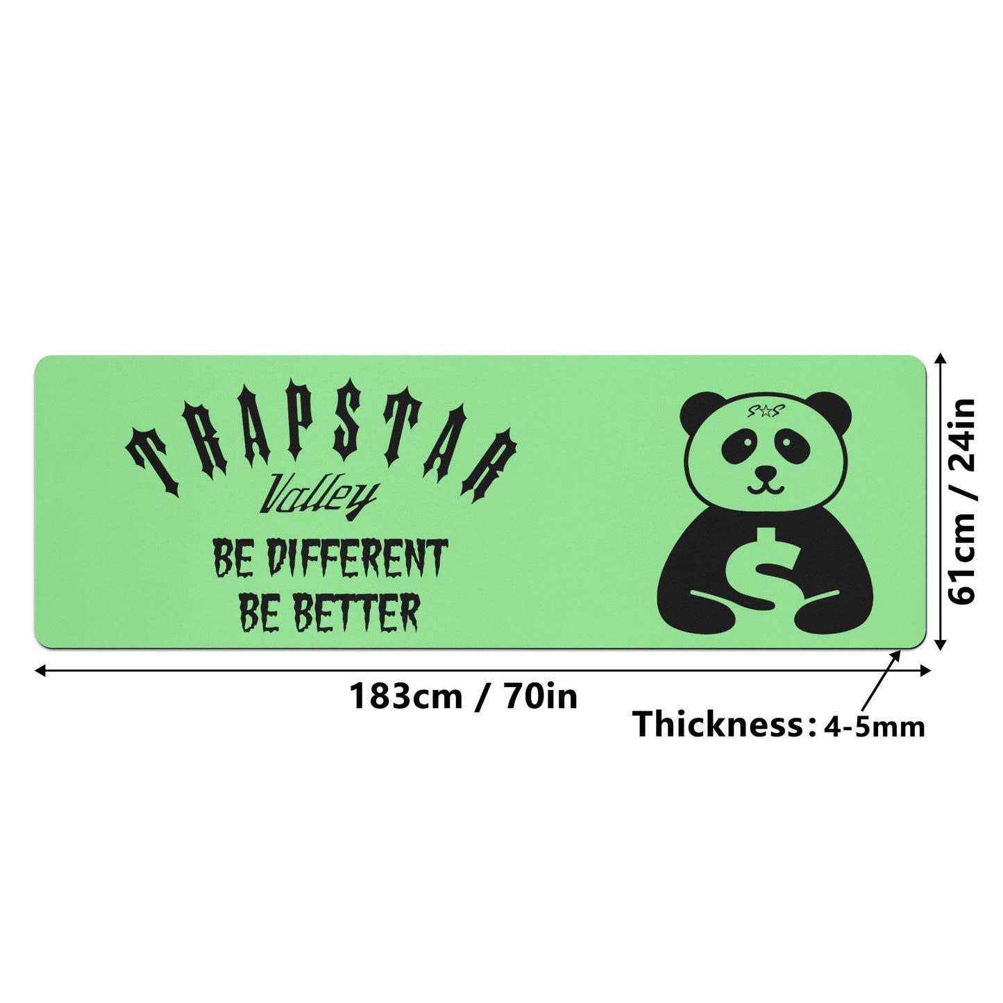 Trap Star Valley Mint Green Panda 1.0  4mm Rubber Yoga Mat