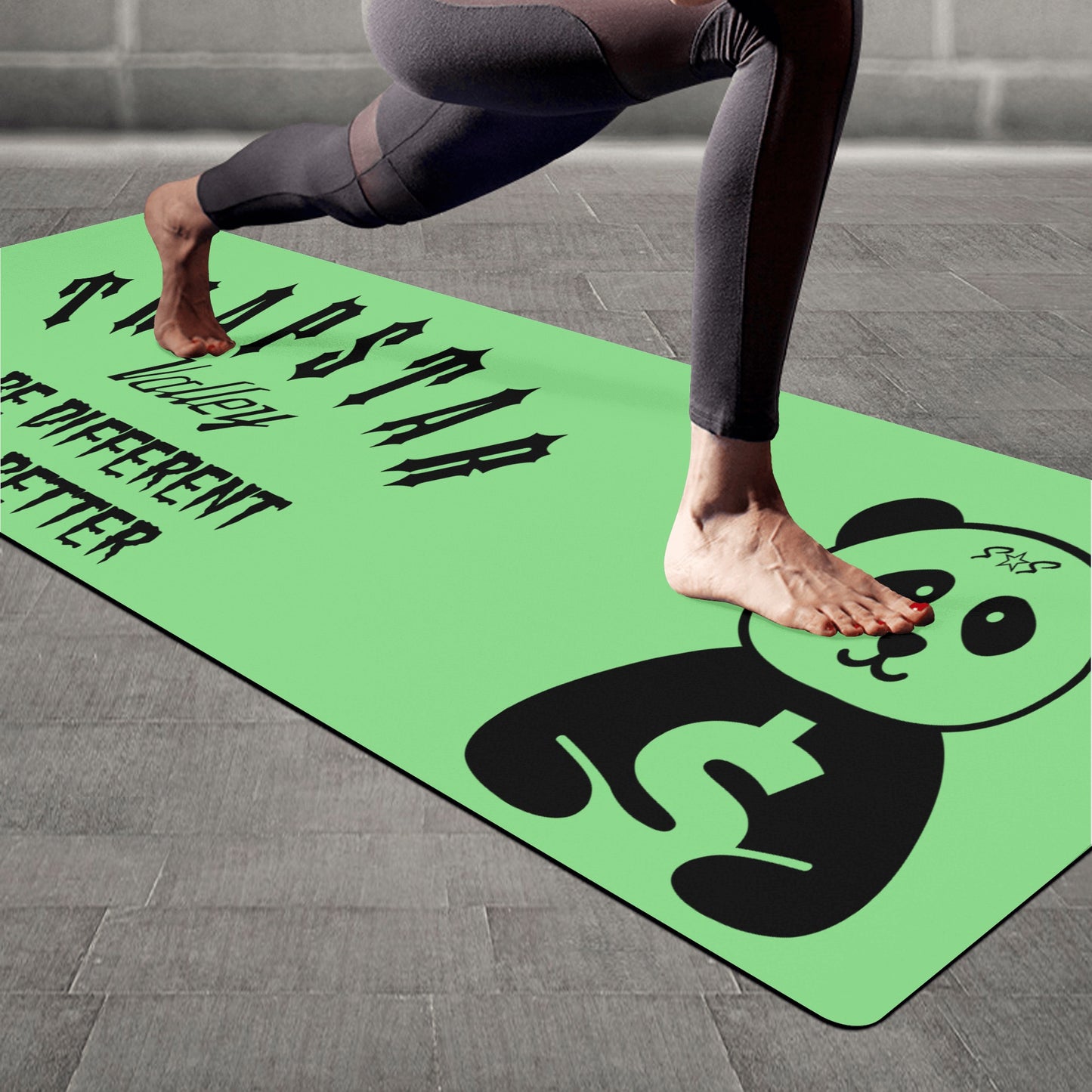 Trap Star Valley Mint Green Panda 1.0  4mm Rubber Yoga Mat