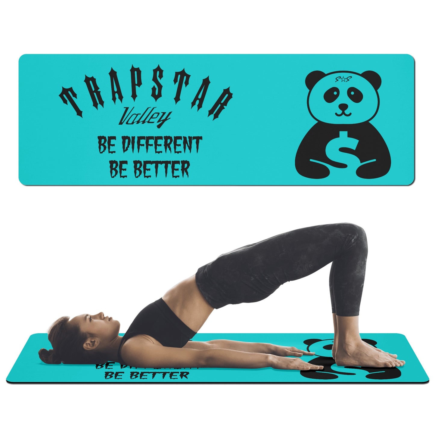 Trap Star Valley Panda 1.0 Turquoise 4mm Rubber Yoga Mat