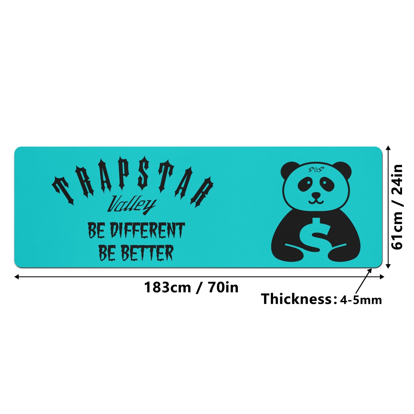 Trap Star Valley Panda 1.0 Turquoise 4mm Rubber Yoga Mat