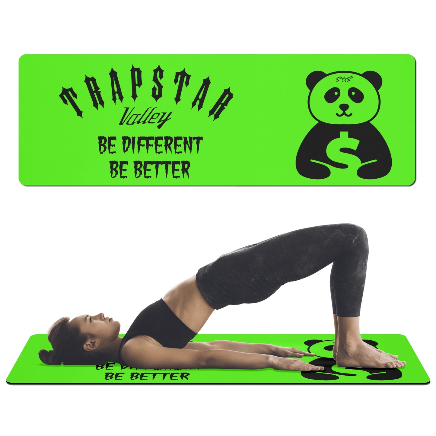 Trap Star Valley Mint Green Panda 1.0  4mm Rubber Yoga Mat