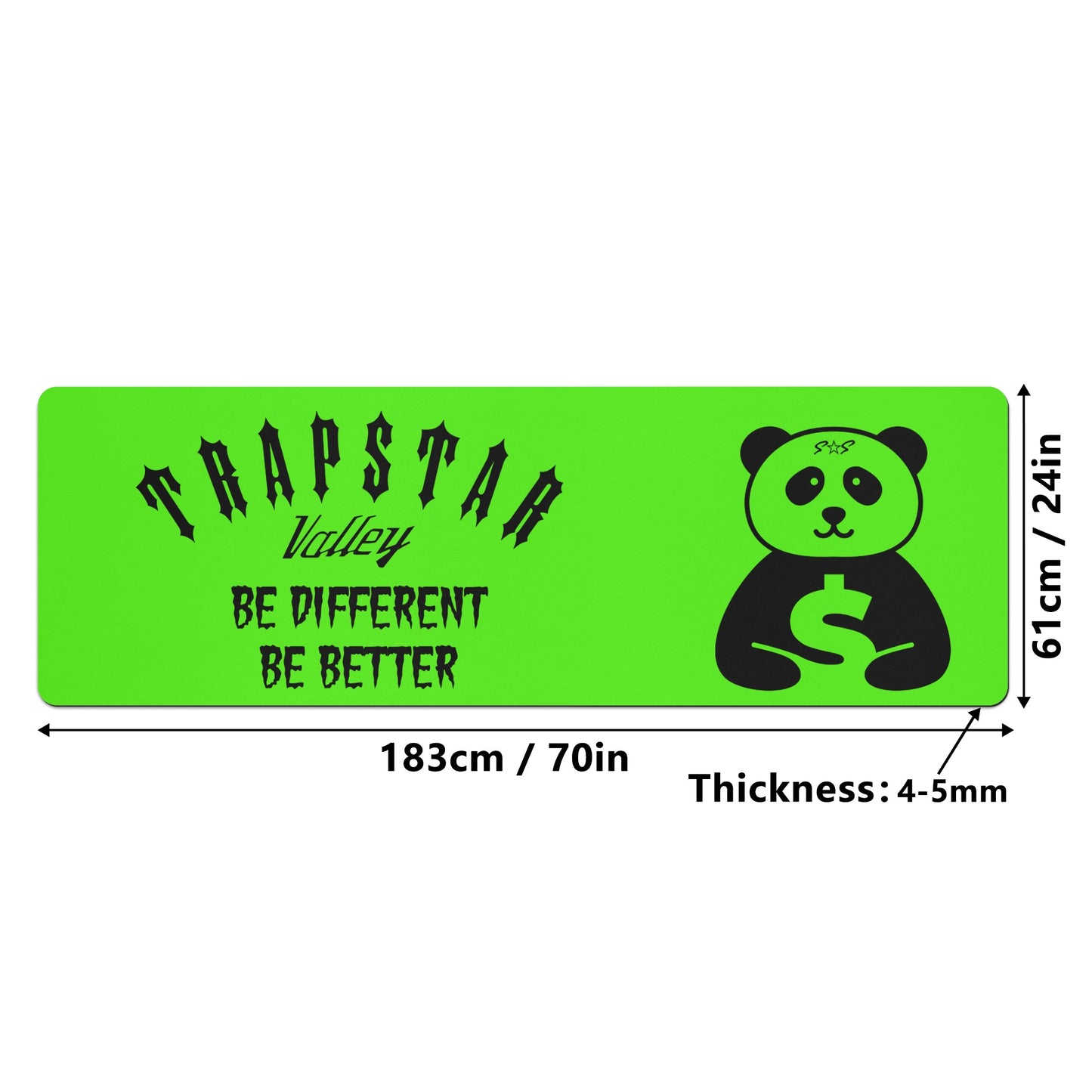 Trap Star Valley Mint Green Panda 1.0  4mm Rubber Yoga Mat