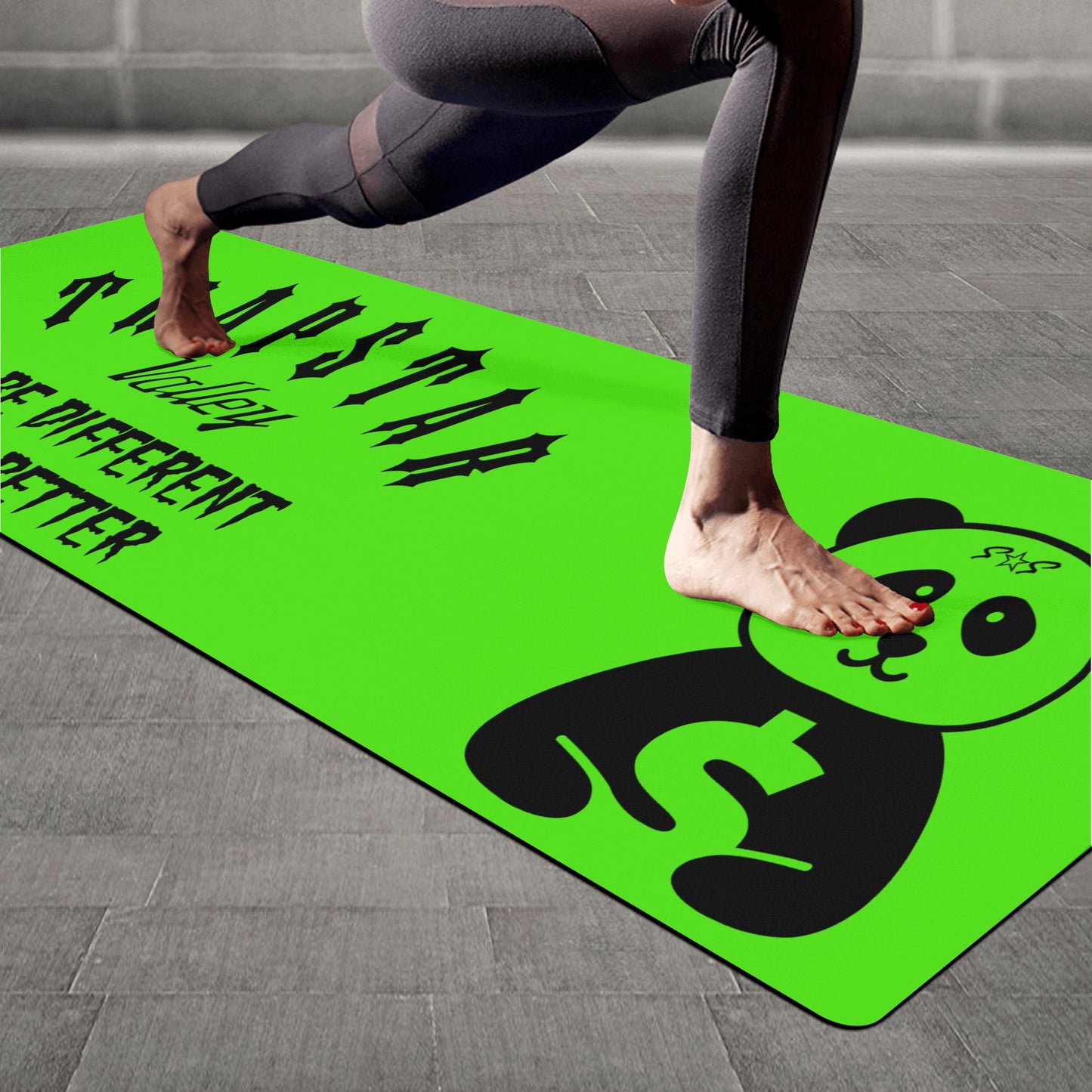 Trap Star Valley Mint Green Panda 1.0  4mm Rubber Yoga Mat