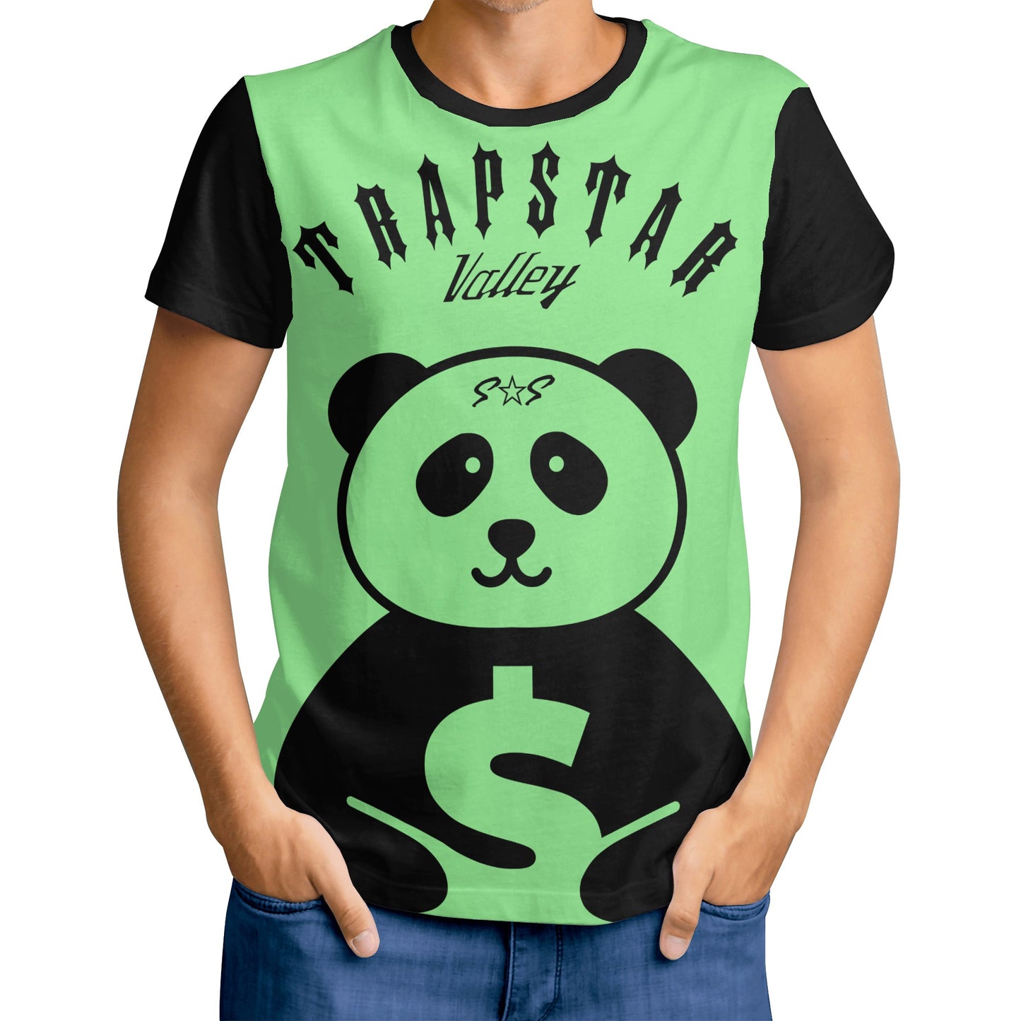 Trap Star Valley Panda 1.0  Mint Green Mens T-shirt