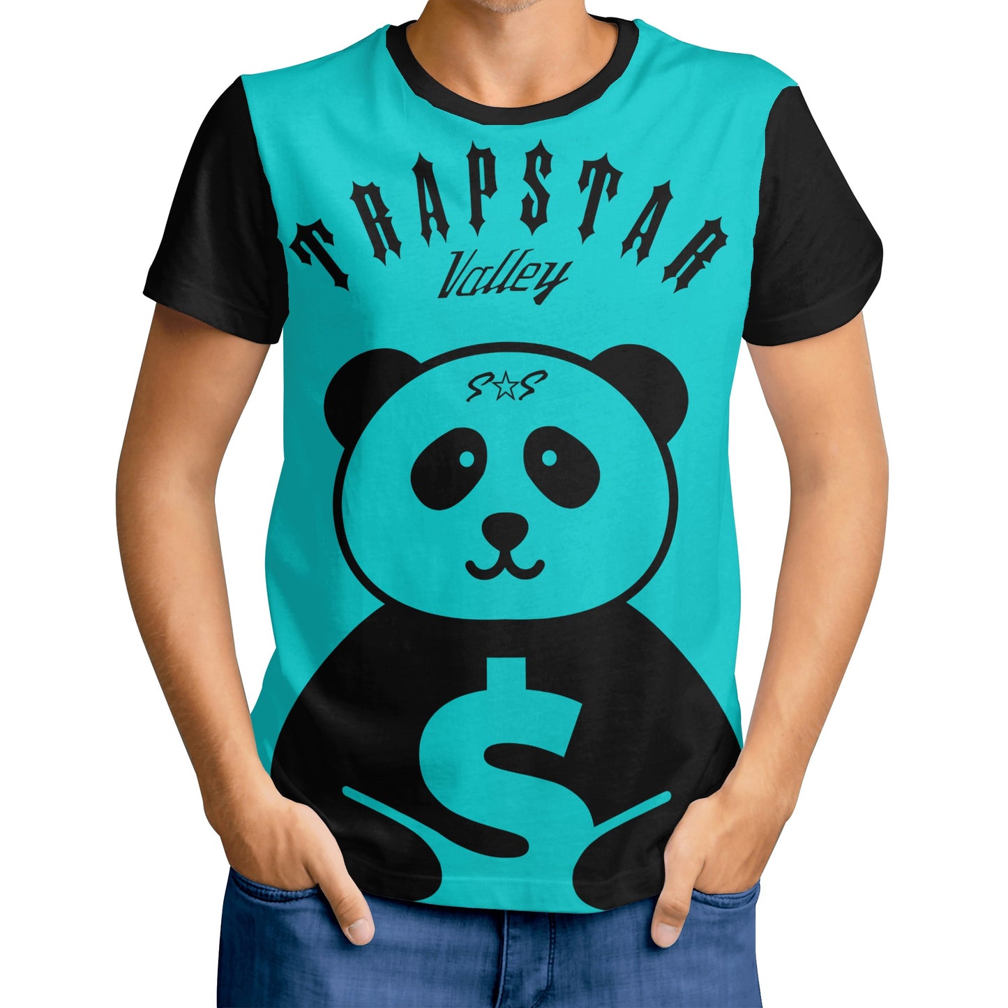 Trap Star Valley Panda 1.0 Turquoise Mens T-shirt