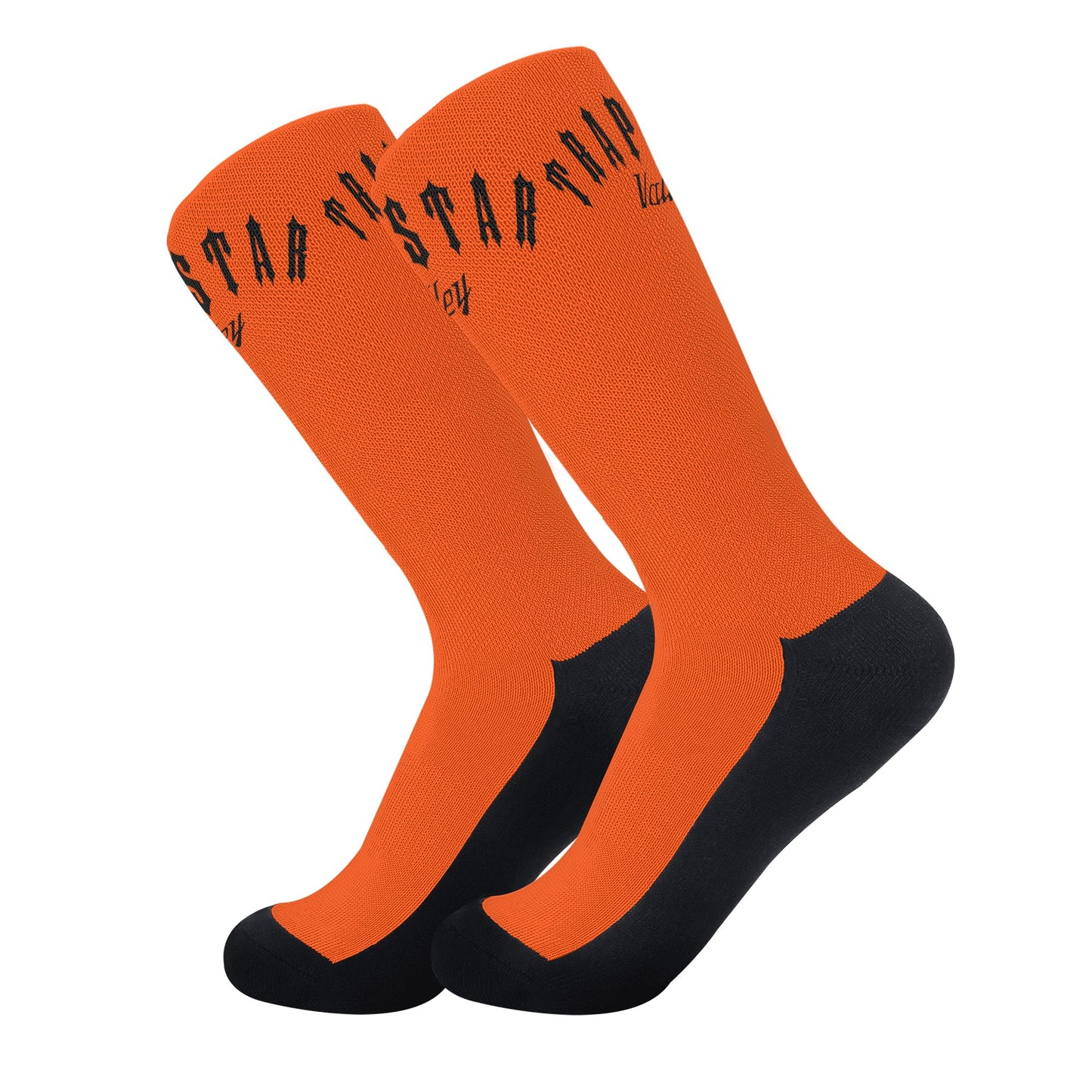 Trap Star Valley Dark Orange/Black Crew Socks