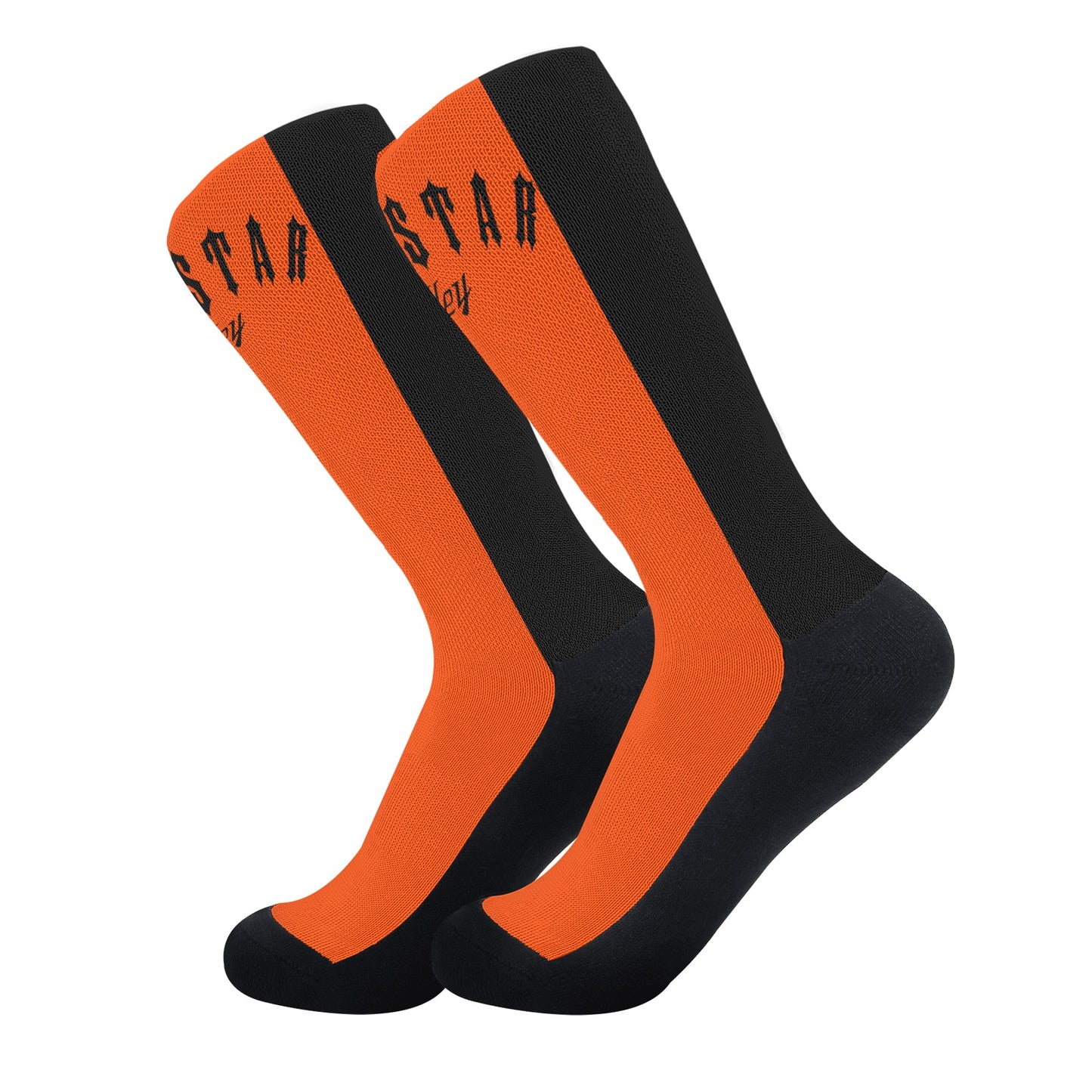 Trap Star Valley Dark Orange/Black Crew Socks