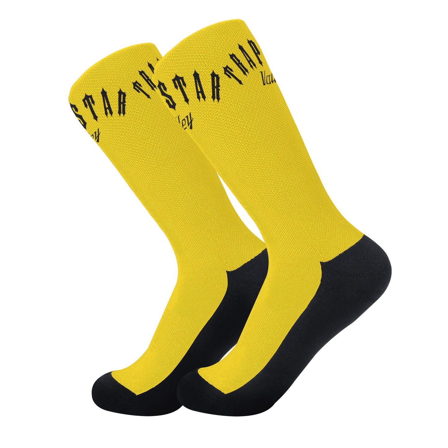 Trap Star Valley Gold/Black Crew Socks