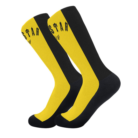 Trap Star Valley Gold/Black Crew Socks