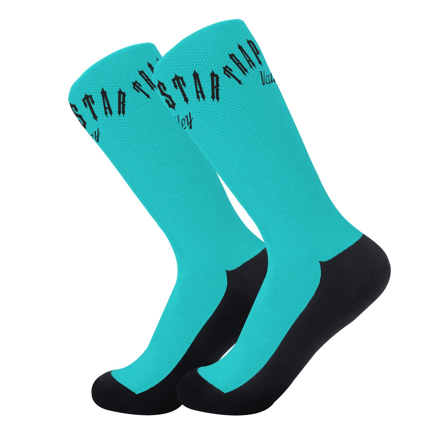 Trap Star Valley Turquoise/Black Crew Socks