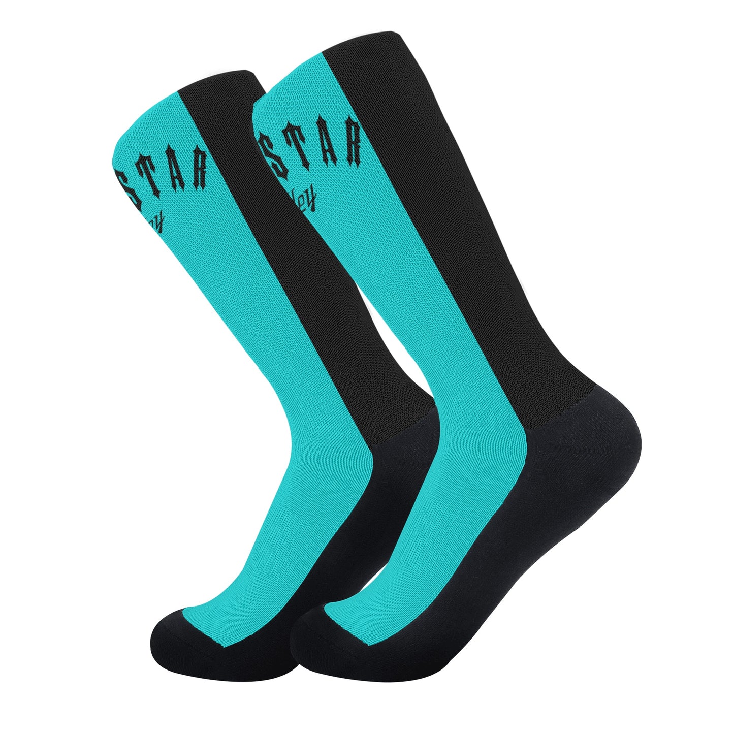 Trap Star Valley Turquoise/Black Crew Socks