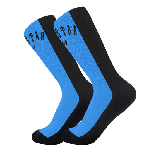 Trap Star Valley Blue/Black Crew Socks