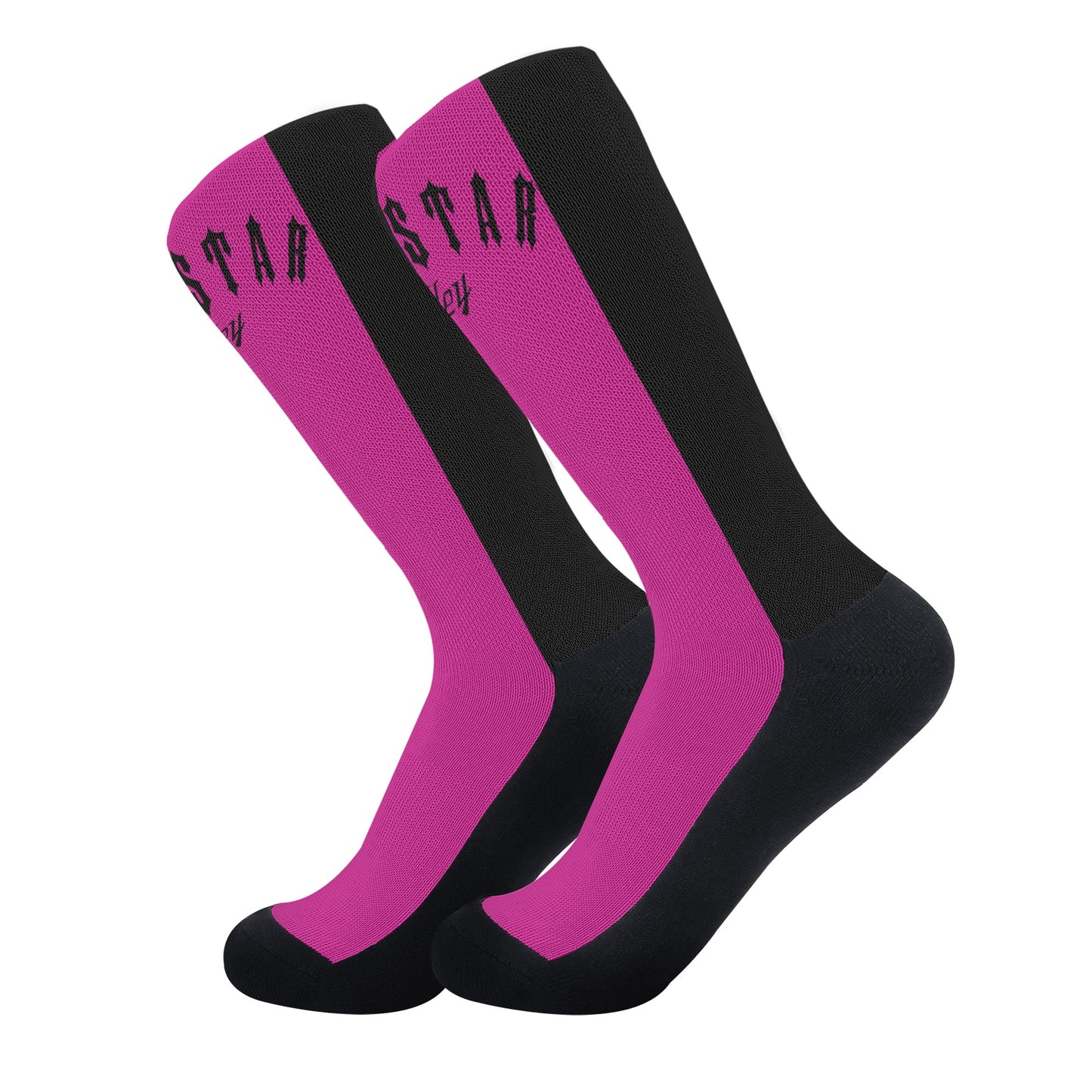 Trap Star Valley Purple/Black Crew Socks