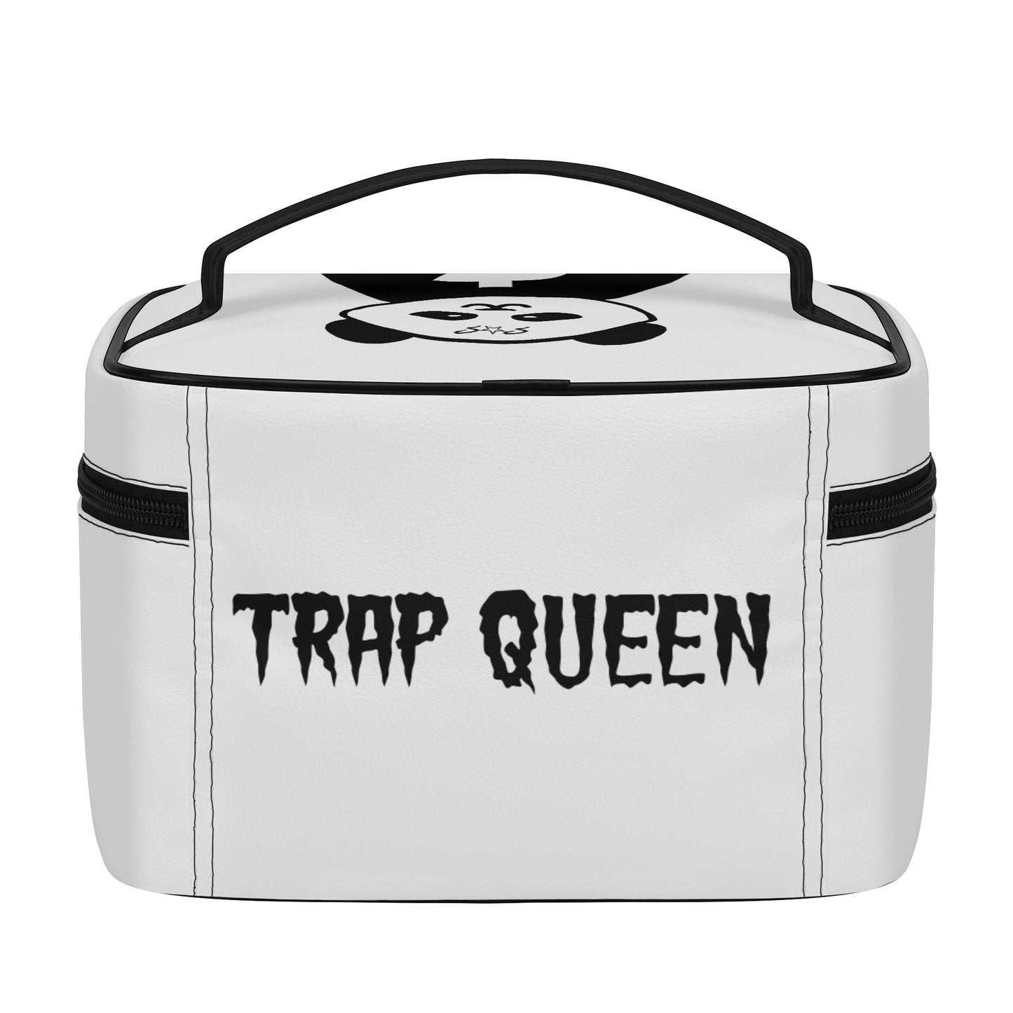 Trap Star Valley Panda 1.0  White Leather Cosmetic Bag