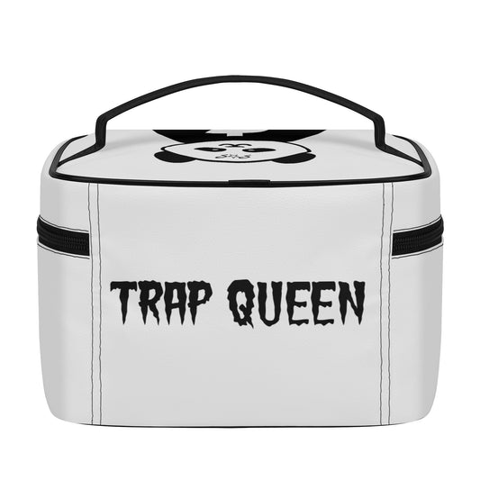 Trap Star Valley Panda 1.0  White Leather Cosmetic Bag