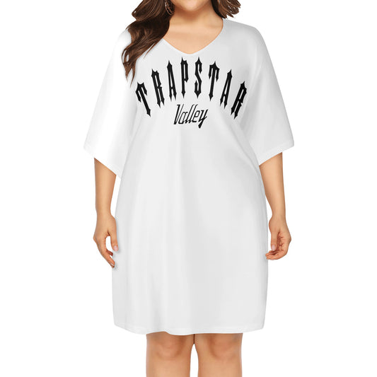 Trap Star Valley Panda 1.0  White Womens Daily Plus Star Size Loose Dress