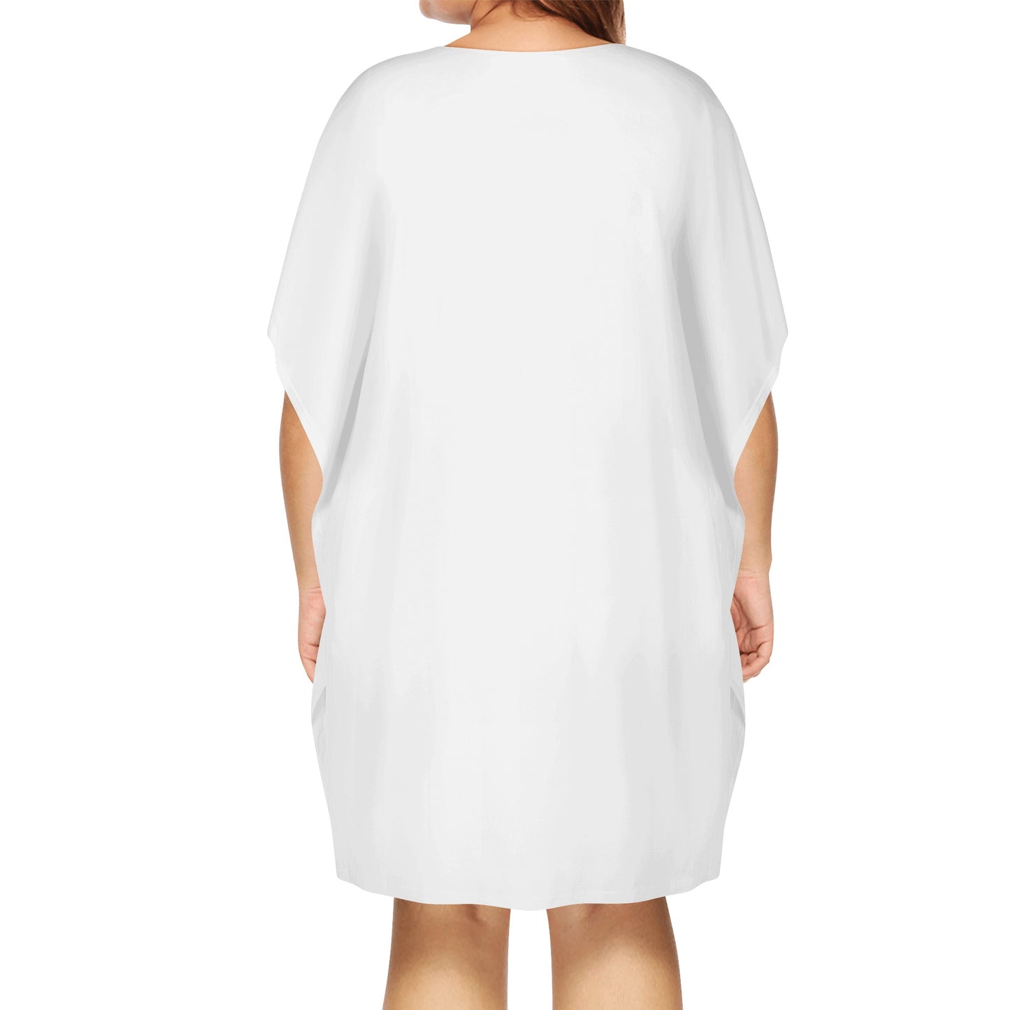 She Bomb  White Womens Daily Plus Star Size Loose Dress