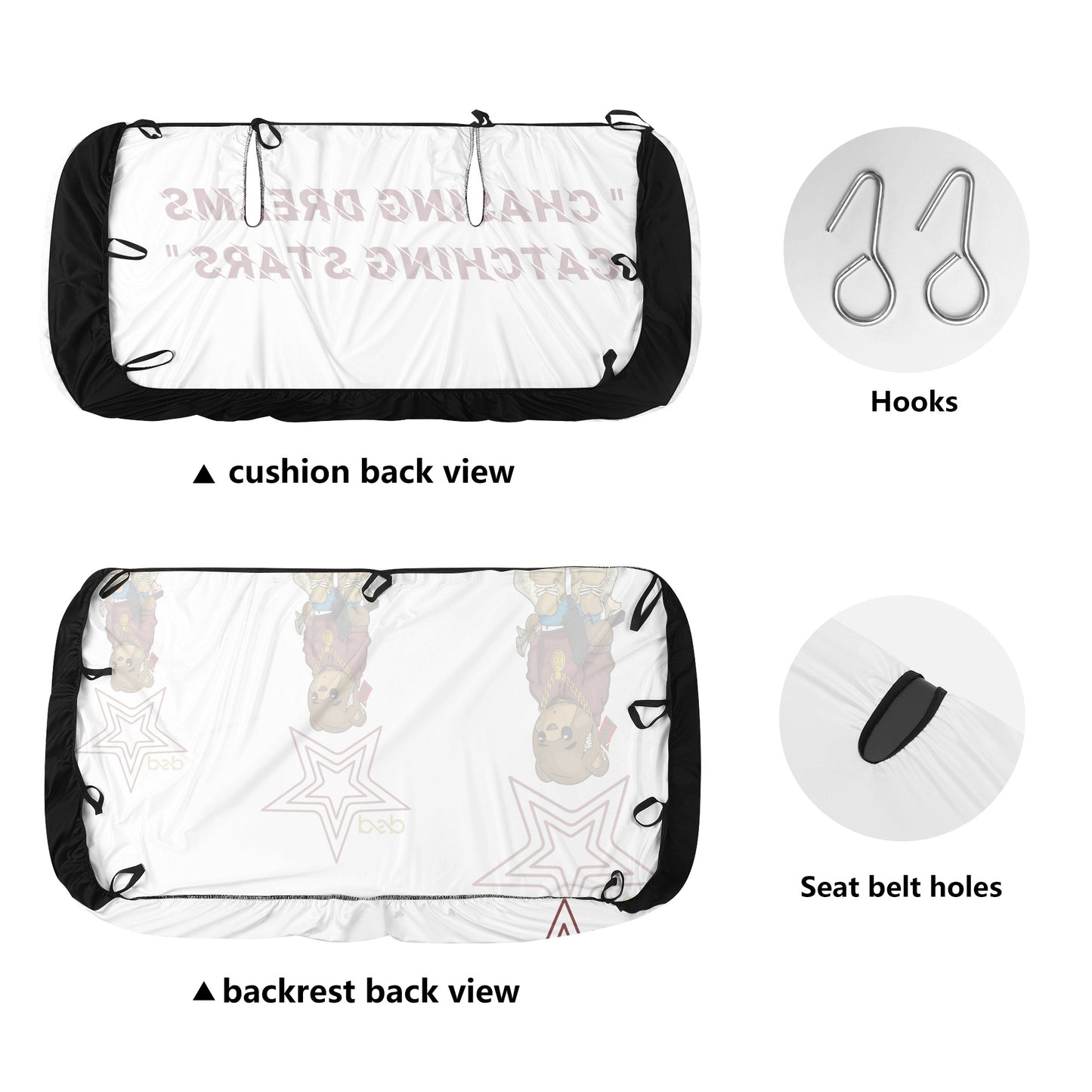 S.O.S X P.S.P  Collaboration White Back Car Seat Cover