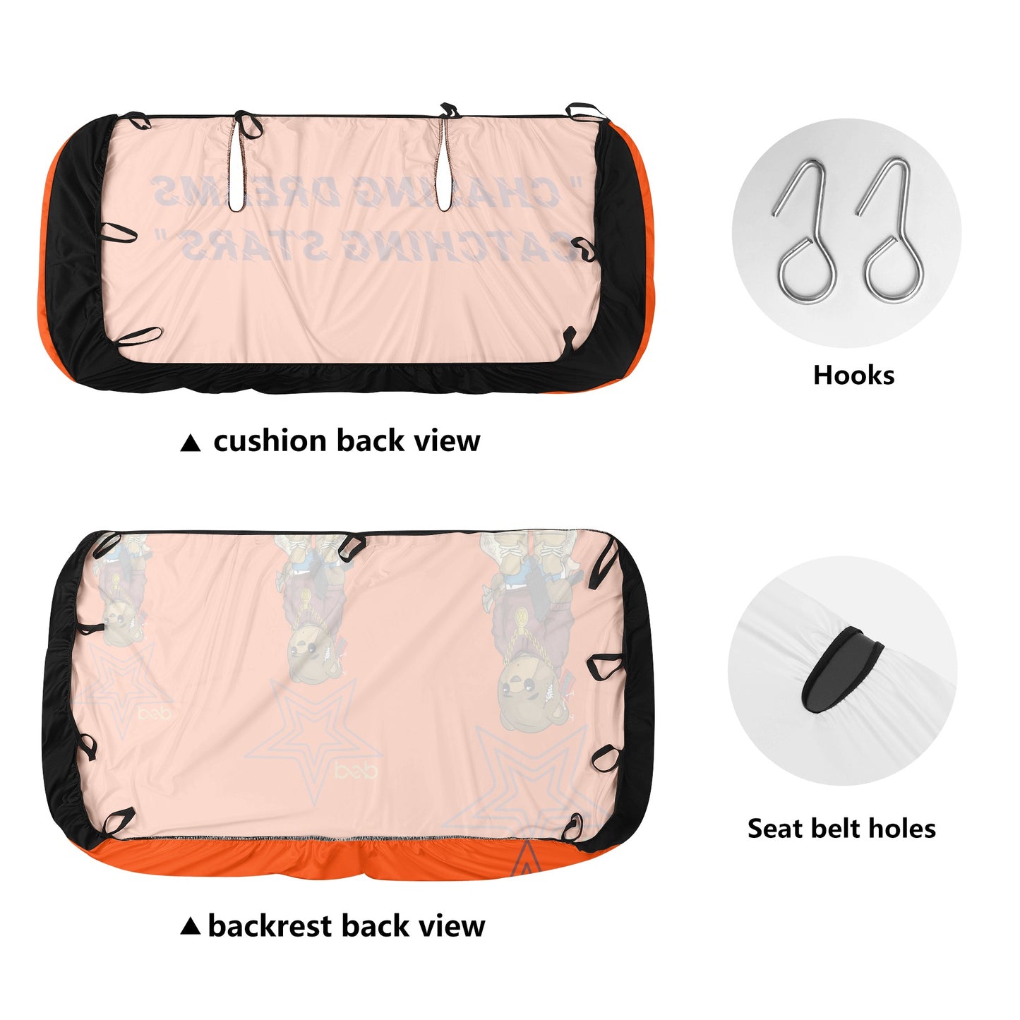 S.O.S X P.S.P  Collaboration Dark Orange Back Car Seat Cover