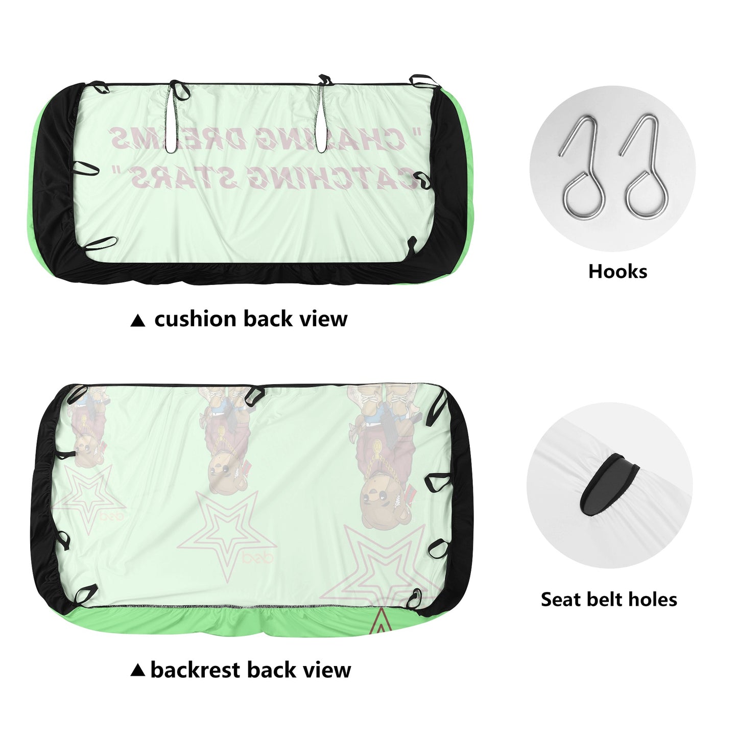 S.O.S X P.S.P  Collaboration Mint Green Back Car Seat Cover