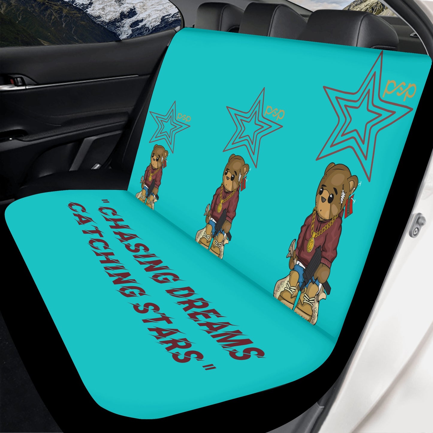 S.O.S & P.S.P Collaboration Turquoise Back Car Seat Cover