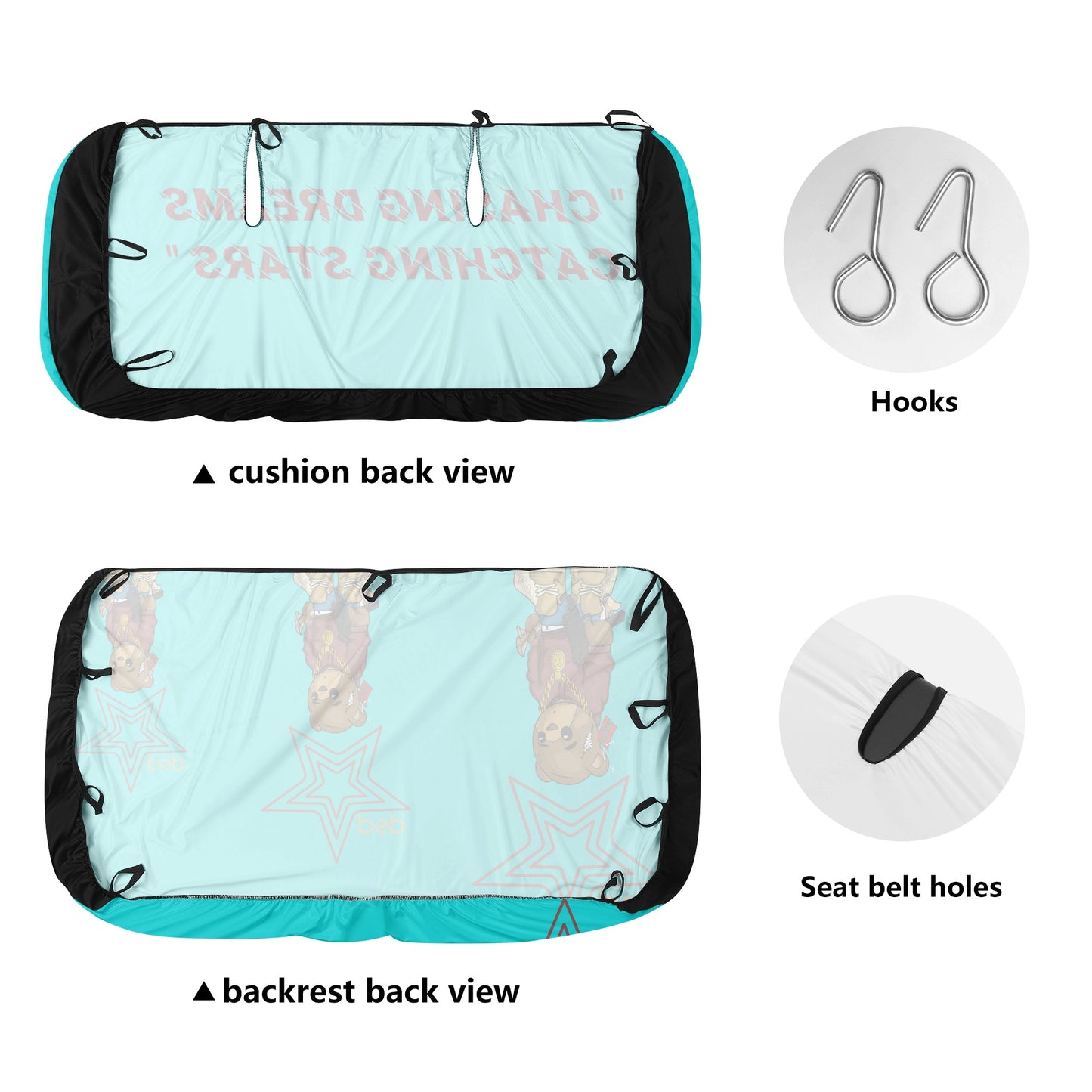 S.O.S & P.S.P Collaboration Turquoise Back Car Seat Cover