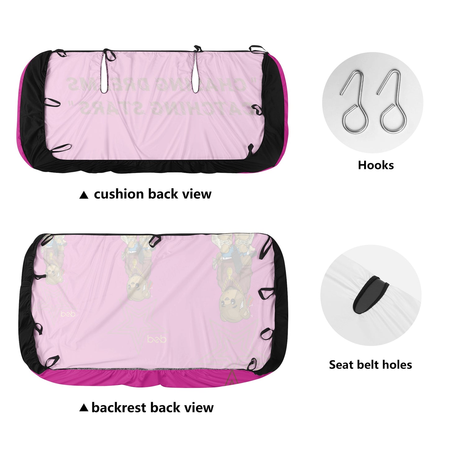 S.O.S X P.S.P  Collaboration Purple Back Car Seat Cover