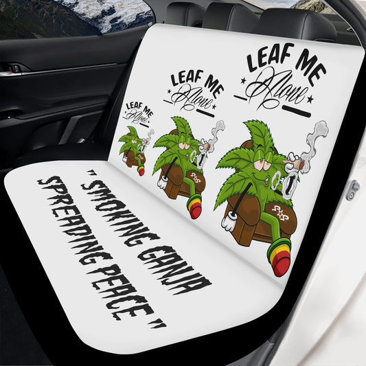 Leaf Me Alone 420 Edition  White Back Car Seat Cover