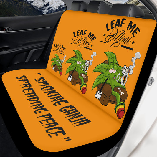 Leaf Me Alone 420 Edition  Orange Back Car Seat Cover