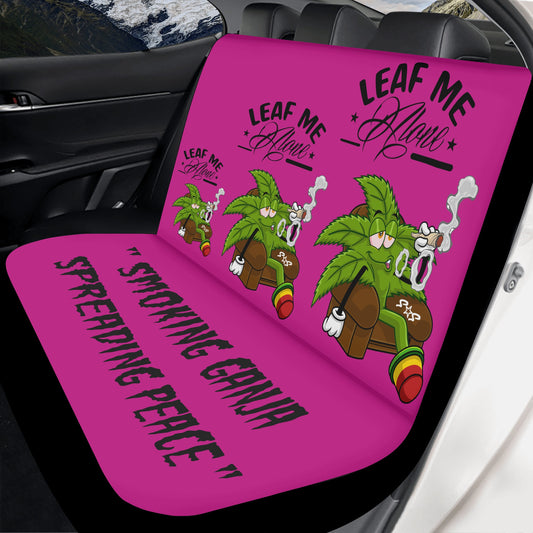 Leaf Me Alone 420 Edition  Purple Back Car Seat Cover