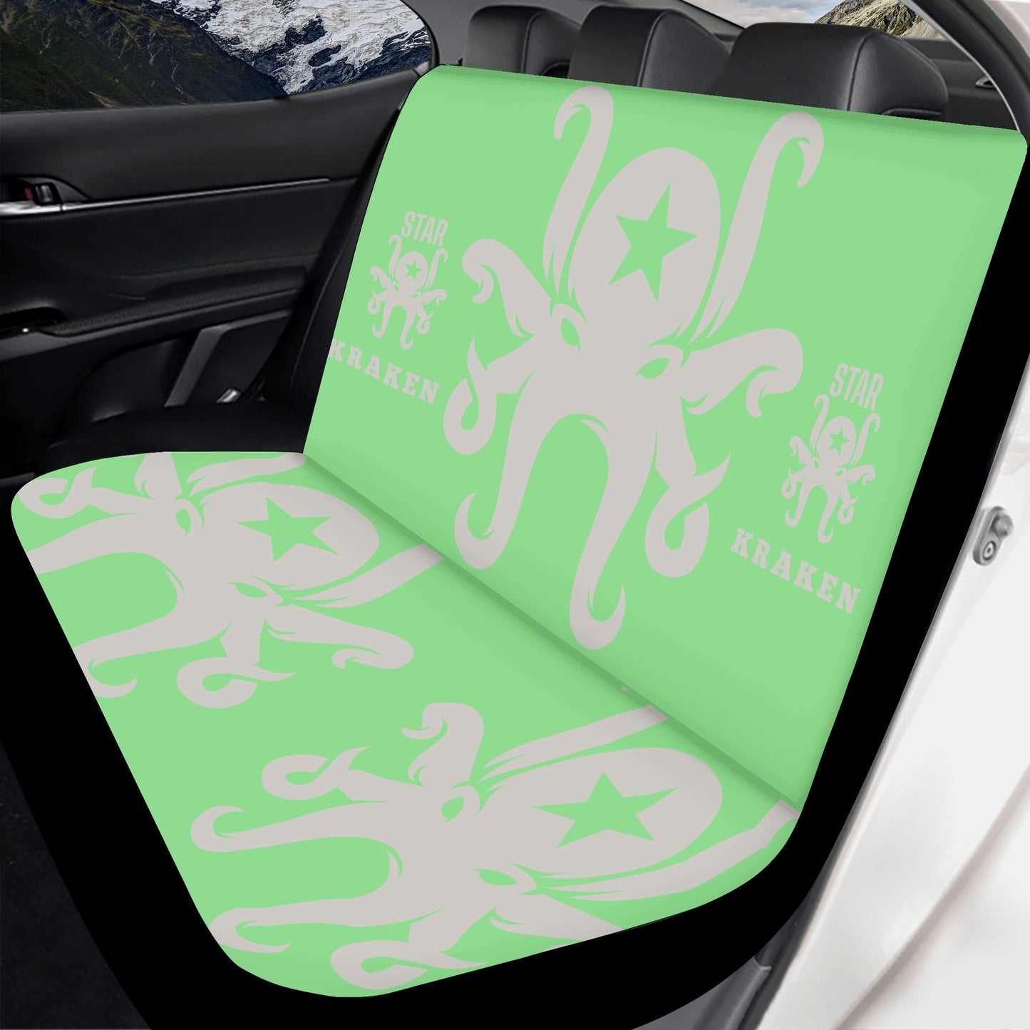 Star Kraken Mint Green Back Car Seat Cover