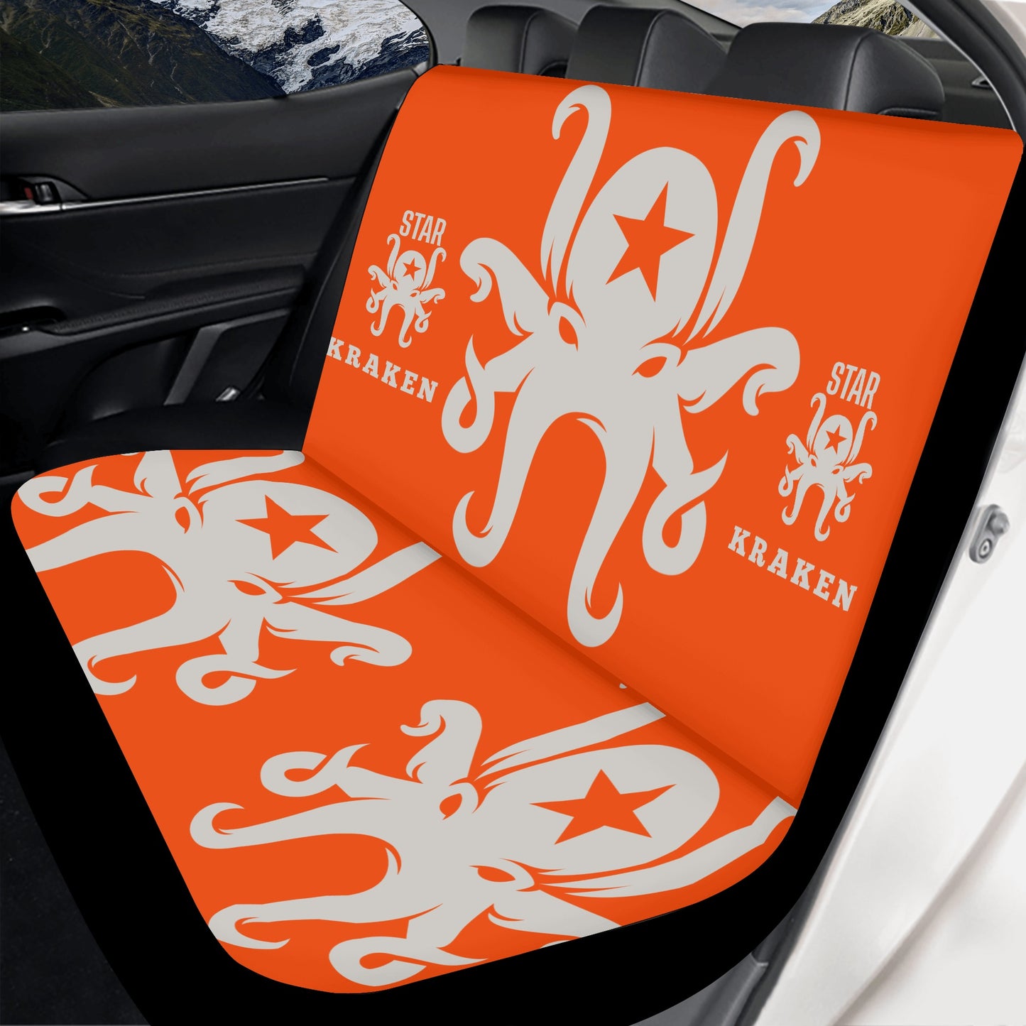 Star Kraken Dark Orange Back Car Seat Cover