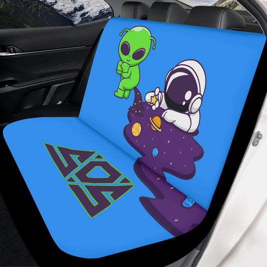 Space Aliens Blue Back Car Seat Cover