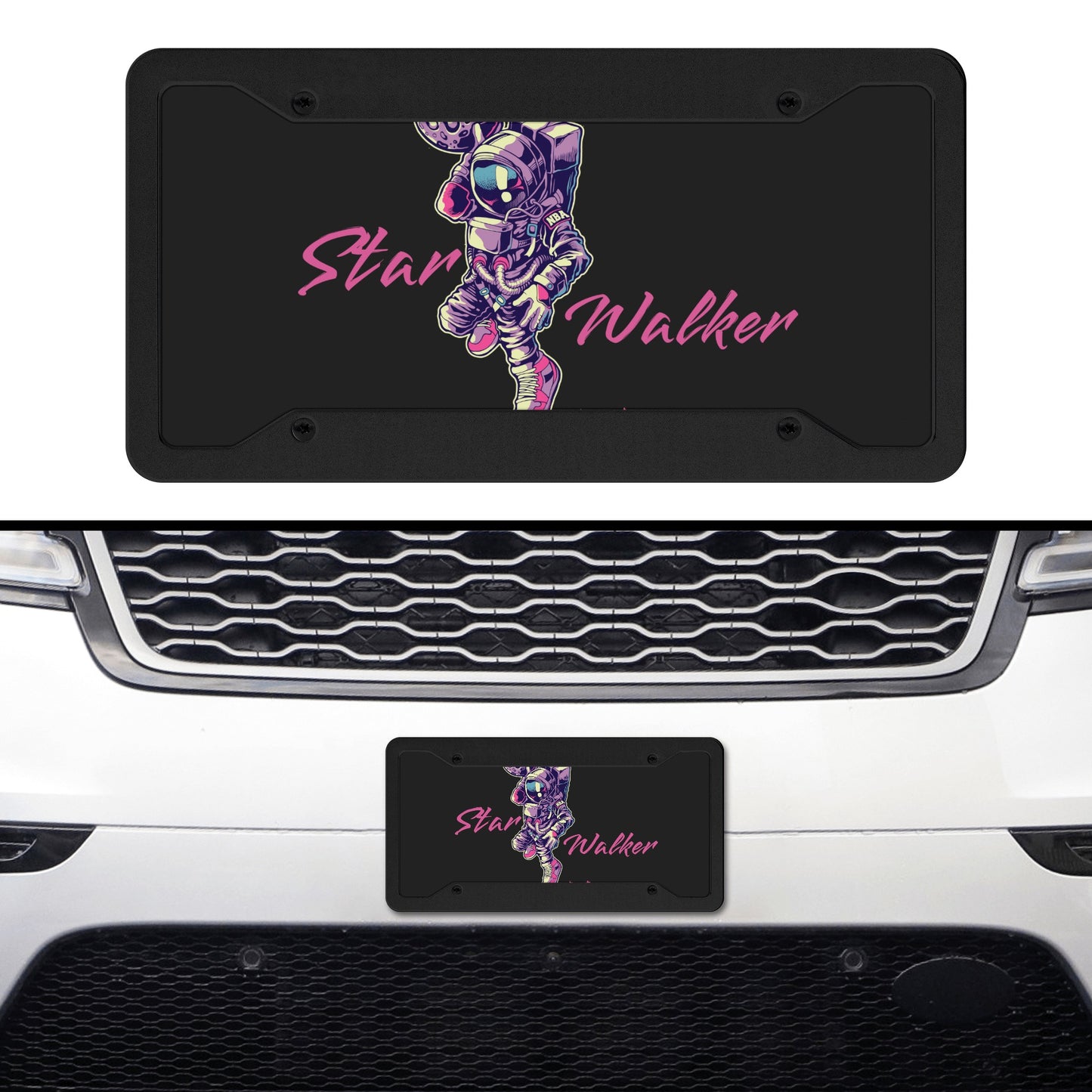 Star Walker White License Plates