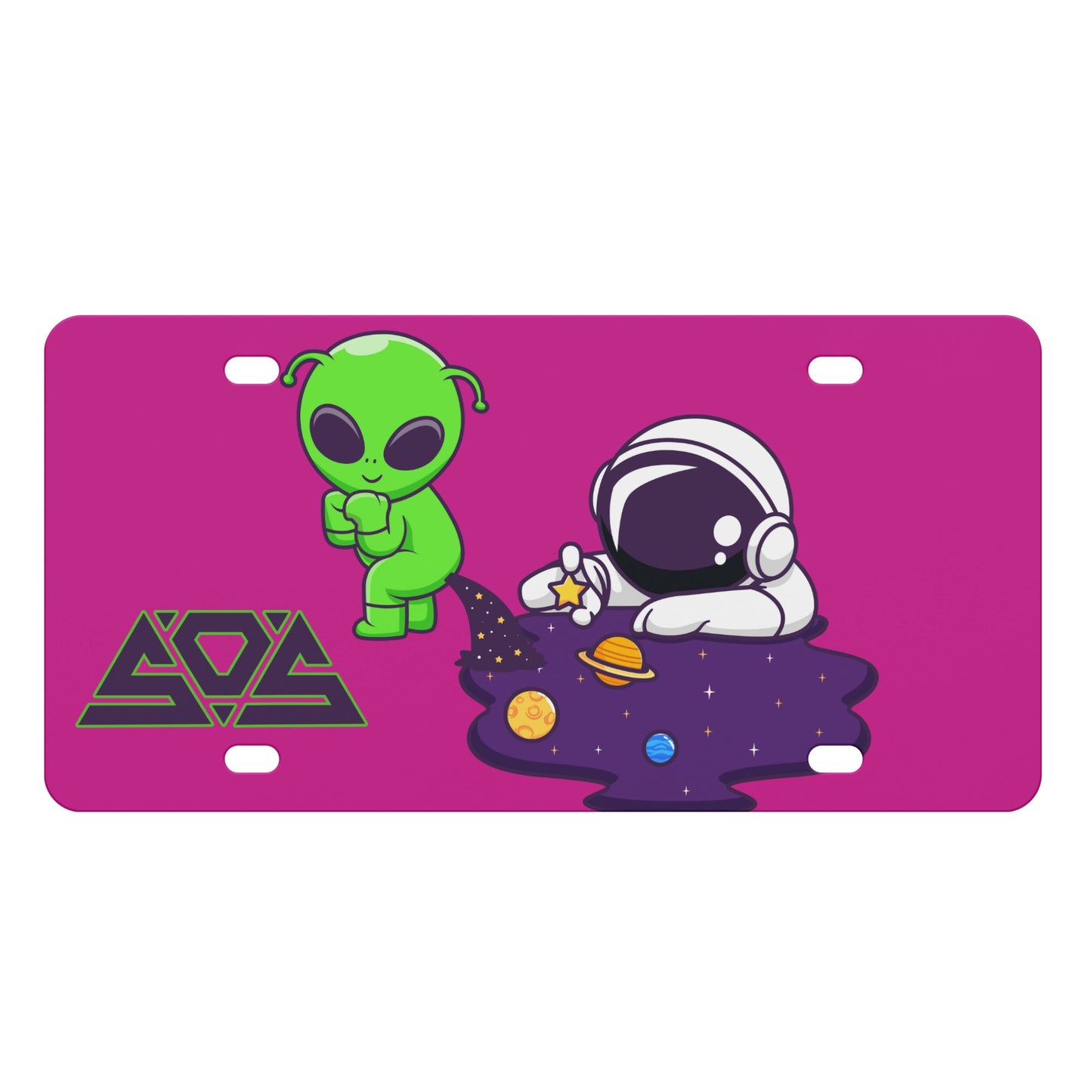 Space Aliens Puple License Plates